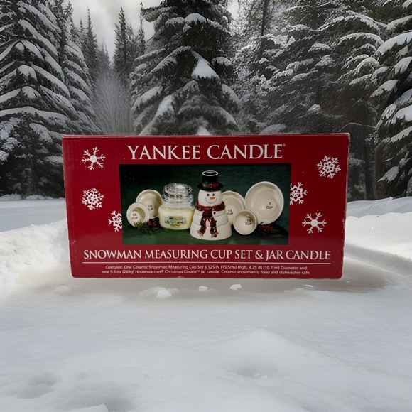 Hard To Find 2012 Yankee Christmas Cookie Scent Candle And Measuring Cup Snowman main image 2